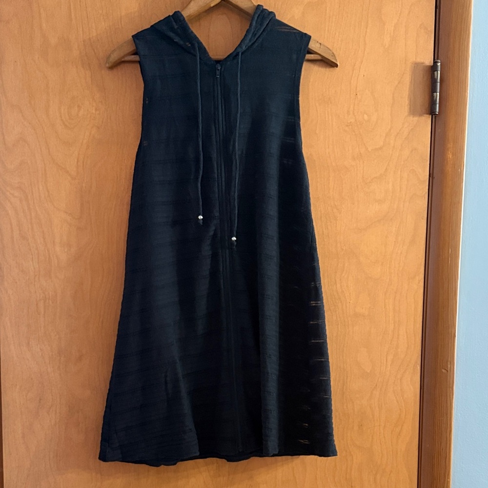 Black Hooded Swim Coverup